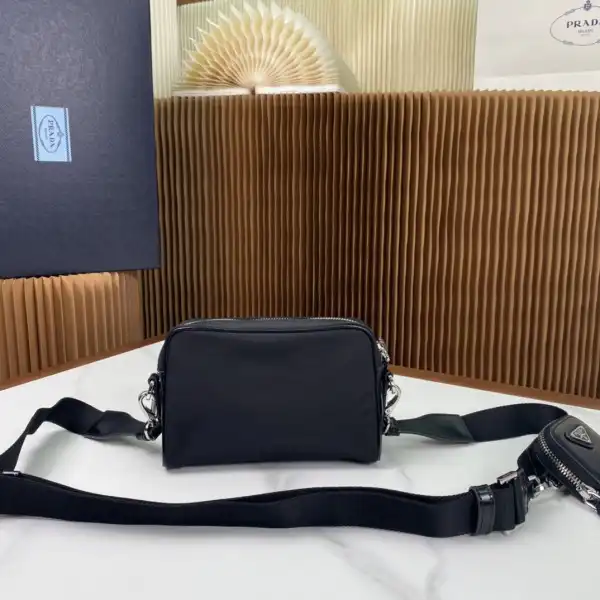 PRADA Re-Nylon and brushed leather shoulder bag