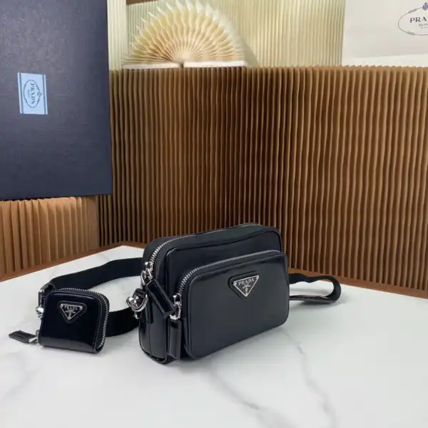 PRADA Re-Nylon and brushed leather shoulder bag