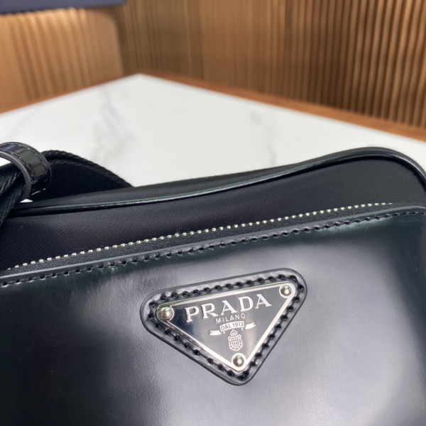 HOT SALE PRADA Re-Nylon and brushed leather shoulder bag