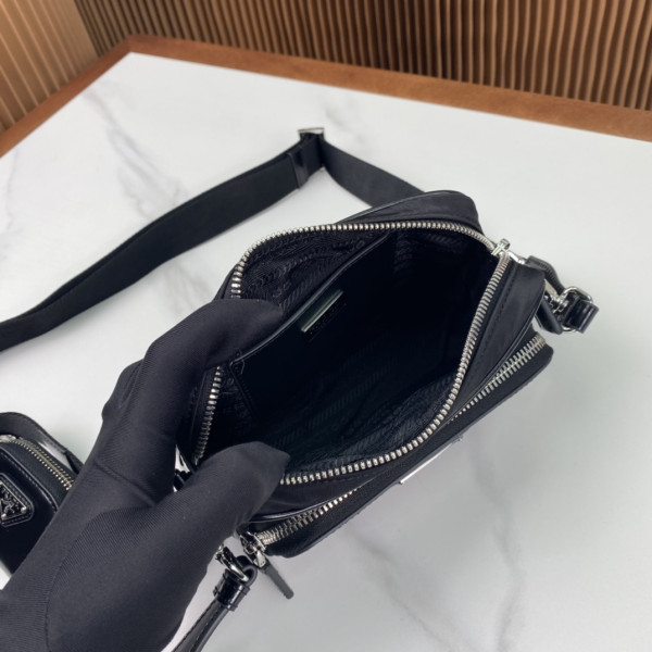 HOT SALE PRADA Re-Nylon and brushed leather shoulder bag