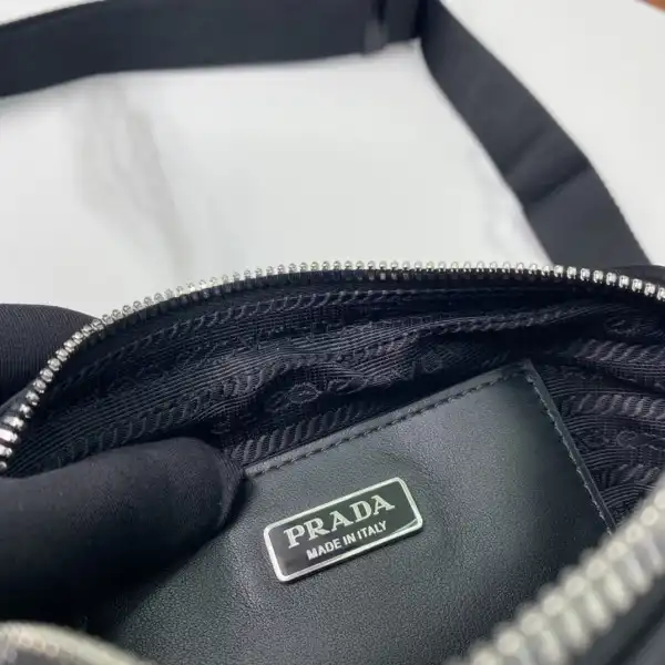 PRADA Re-Nylon and brushed leather shoulder bag