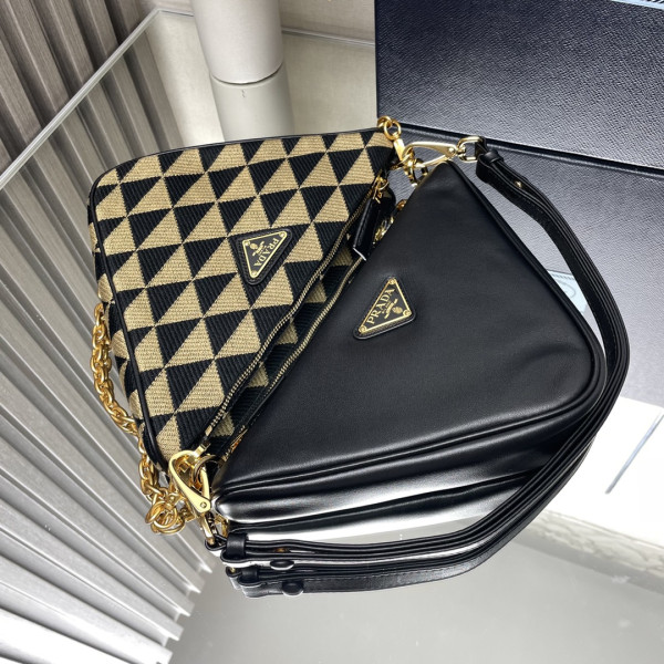 HOT SALE Prada Triangular sequined pouch-26*16*13CM