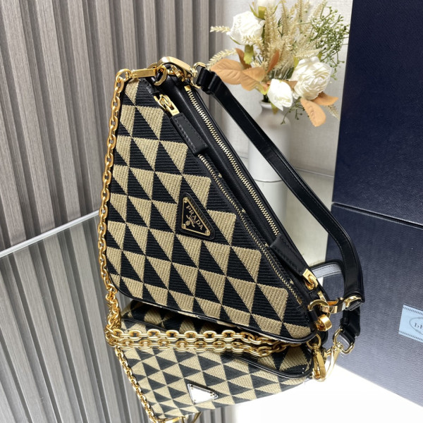 HOT SALE Prada Triangular sequined pouch-26*16*13CM