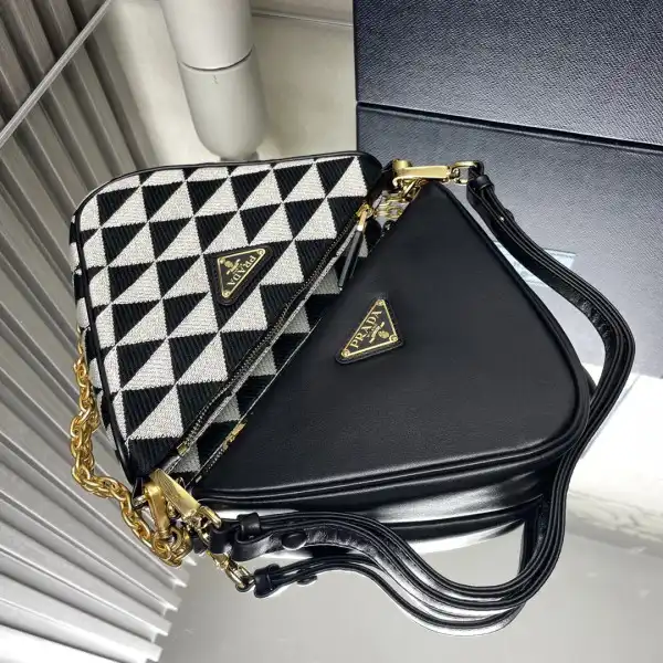 Prada Triangular sequined pouch-26*16*13CM