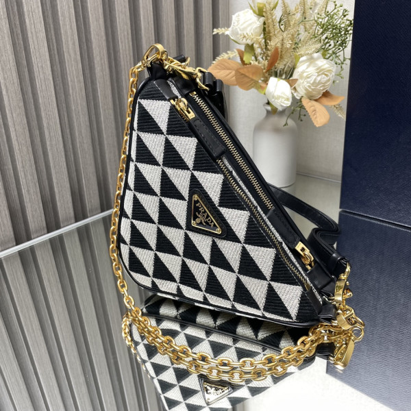 HOT SALE Prada Triangular sequined pouch-26*16*13CM