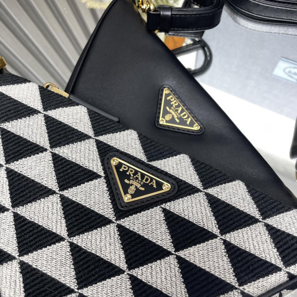 HOT SALE Prada Triangular sequined pouch-26*16*13CM