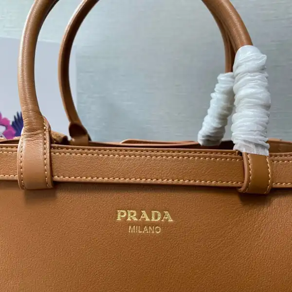 Prada Buckle leather handbag with double belt-35*25*14CM