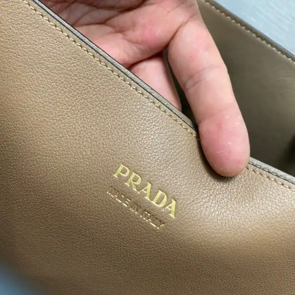 First bag ru Prada Buckle leather handbag with double belt-35*25*14CM