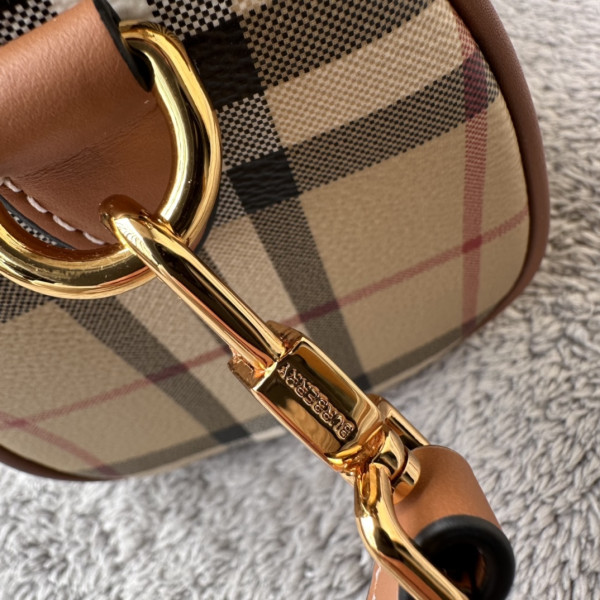 HOT SALE BURBERRY Mini Check Bowling Bag-18.5*11*12CM