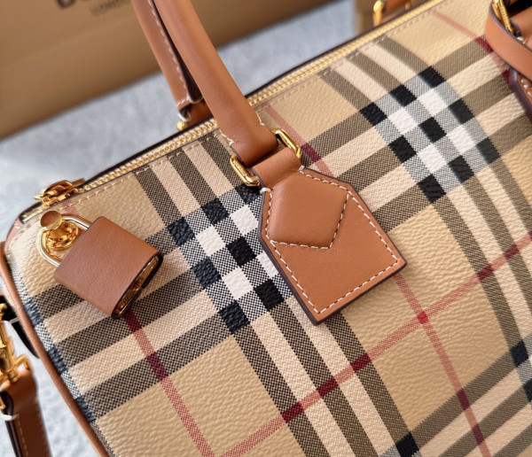 HOT SALE BURBERRY Medium Check Bowling Bag-30*15*21CM