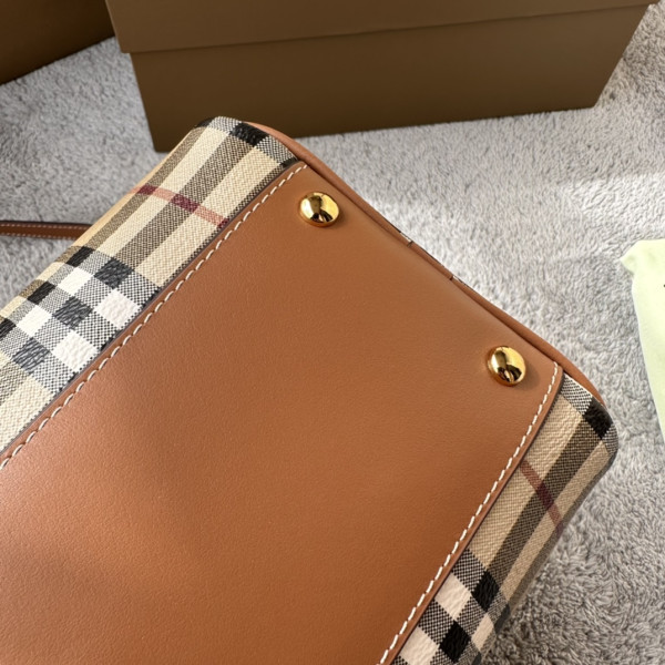 HOT SALE BURBERRY Medium Check Bowling Bag-30*15*21CM