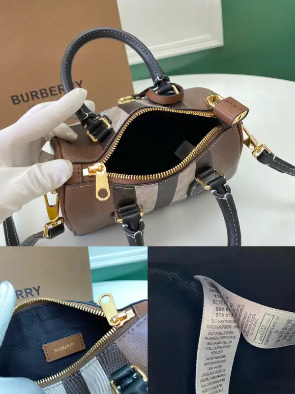 BURBERRY Mini Check Bowling Bag-18.5*11*12CM