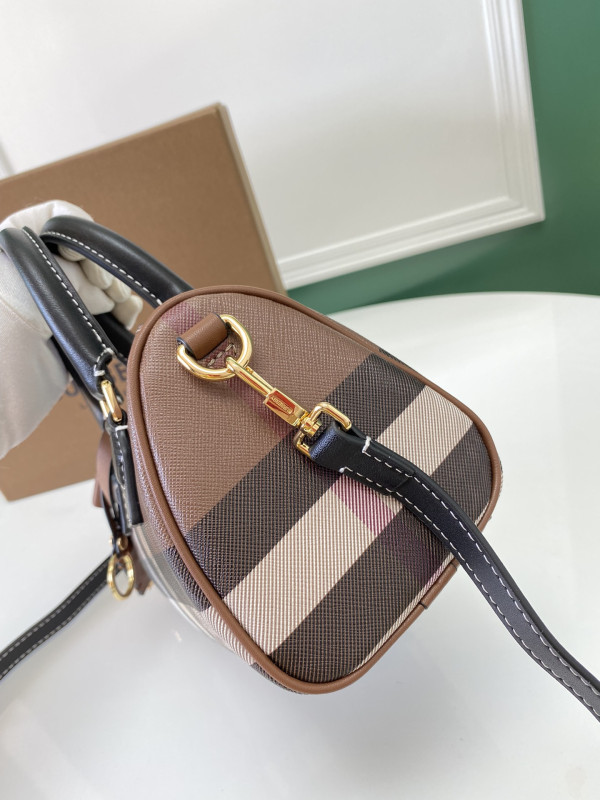 HOT SALE BURBERRY Mini Check Bowling Bag-18.5*11*12CM