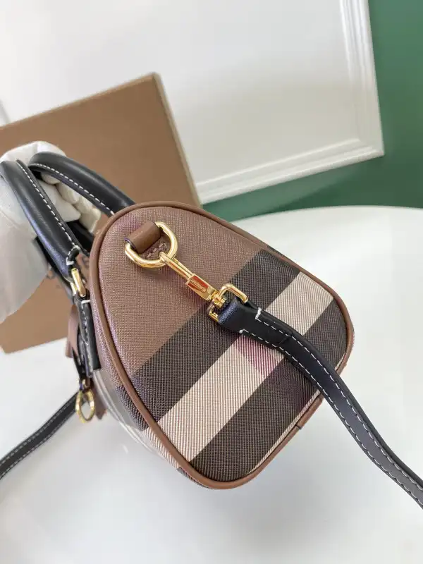 BURBERRY Mini Check Bowling Bag-18.5*11*12CM