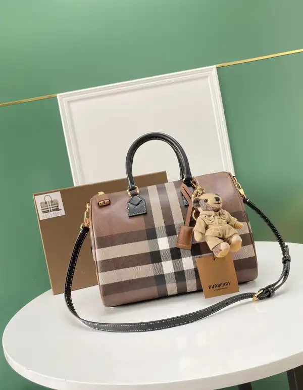 BURBERRY Medium Check Bowling Bag-30*15*21CM