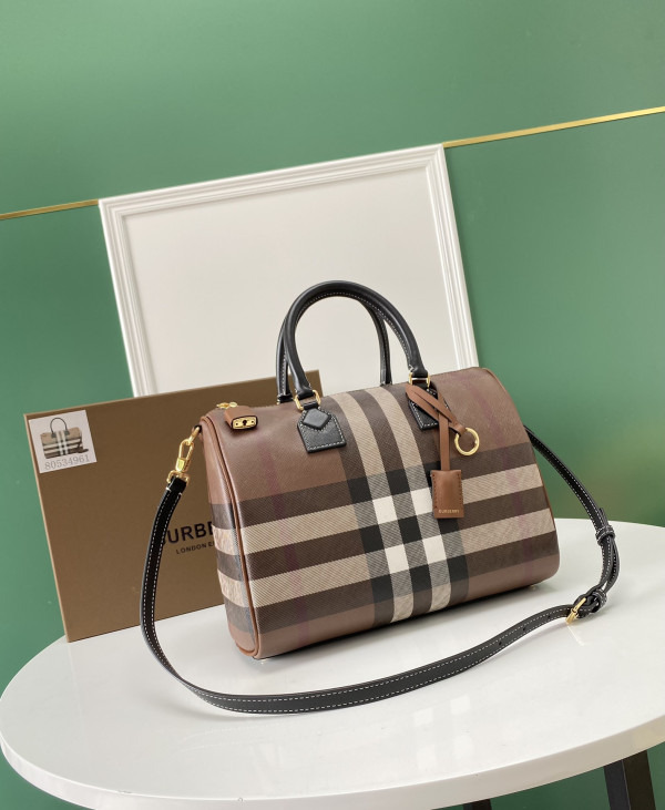 BURBERRY Medium Check Bowling Bag-30*15*21CM