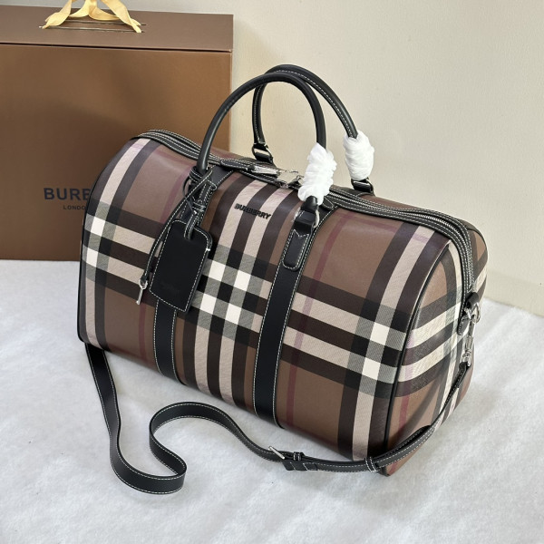 HOT SALE BURBERRY Check Bowling Bag-49*25*28CM