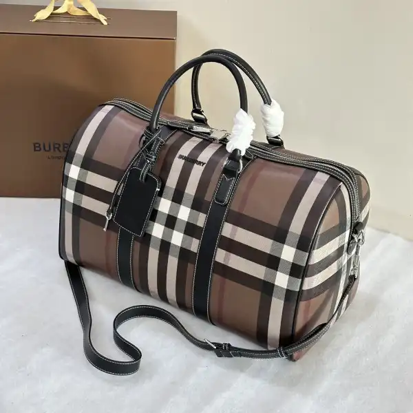 First bag ru BURBERRY Check Bowling Bag-49*25*28CM