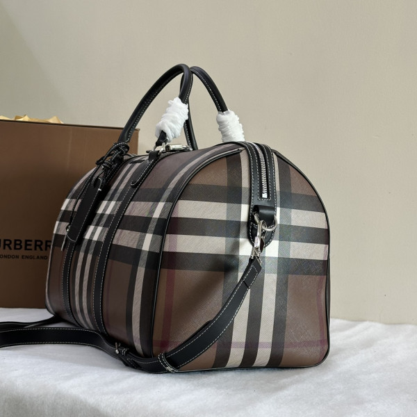 HOT SALE BURBERRY Check Bowling Bag-49*25*28CM