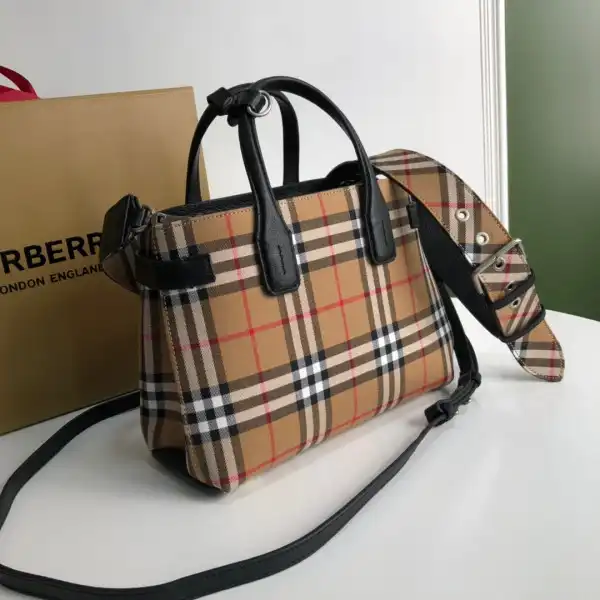 BURBERRY Medium Check Bowling Bag-30*15*21CM