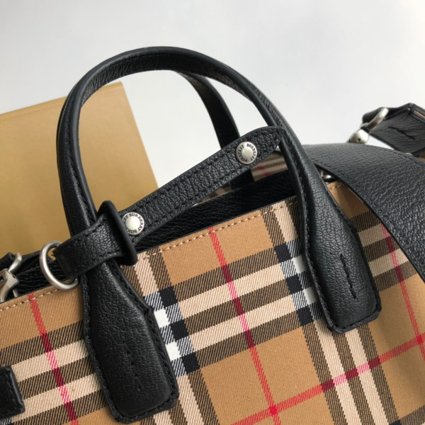 HOT SALE BURBERRY Medium Check Bowling Bag-30*15*21CM