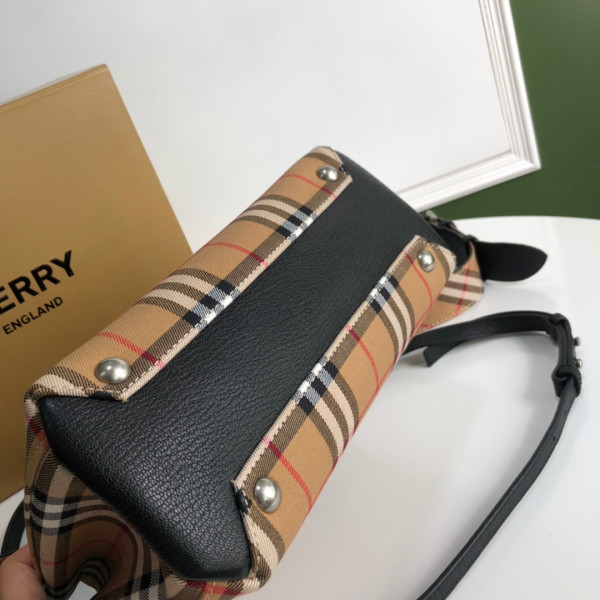 HOT SALE BURBERRY Medium Check Bowling Bag-30*15*21CM