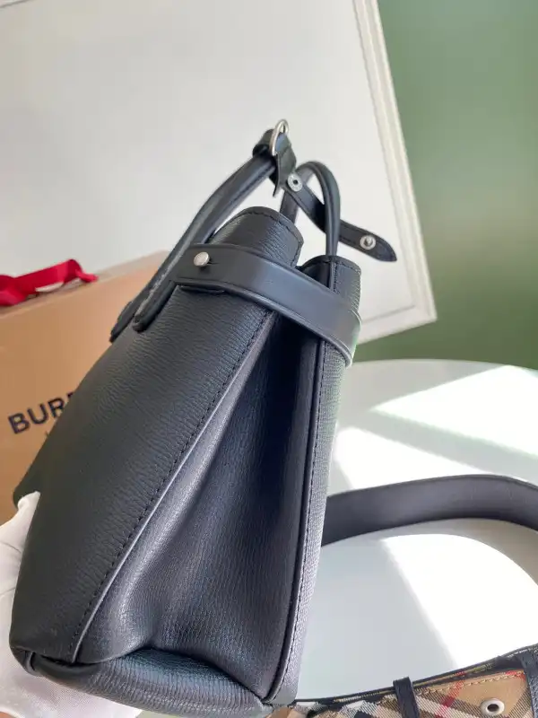 First bag ru BURBERRY Check Bowling Bag-26*12*19CM