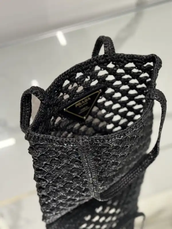 Bagsoffer yupoo PRADA Woven fabric crochet tote bag