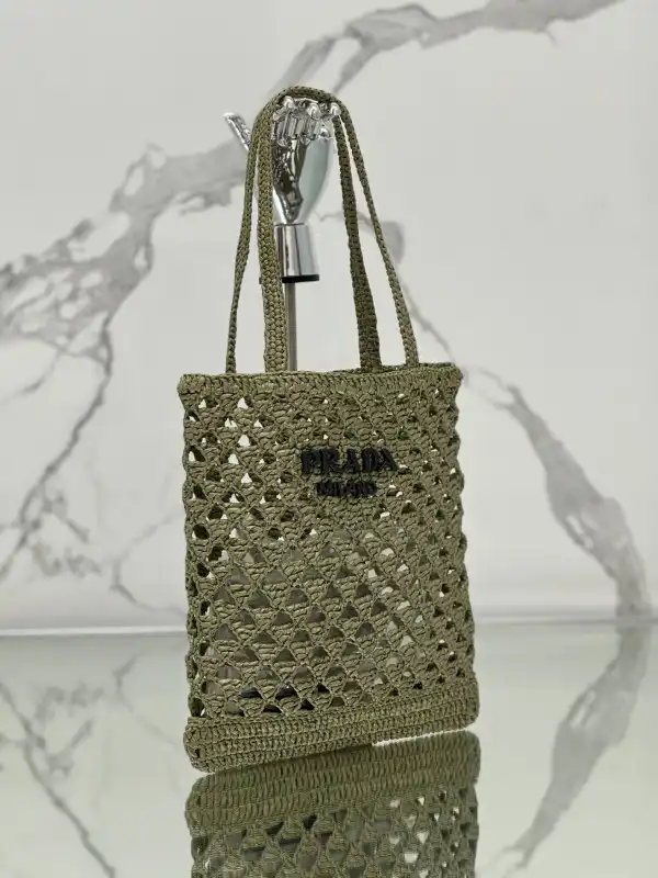 Bagsoffer PRADA Woven fabric crochet tote bag