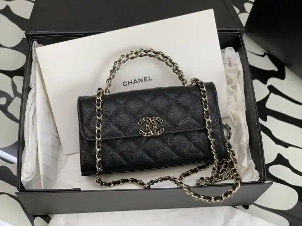 CHANEL FLAP BAG WITH TOP HANDLE-18CM