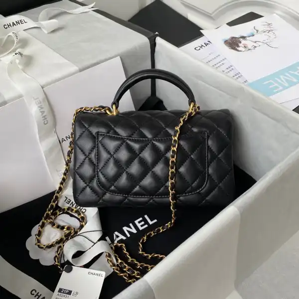 CHANEL FLAP BAG WITH TOP HANDLE-20*12*6cm