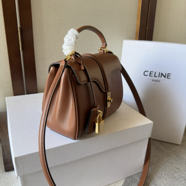 HOT SALE CELIN* MINI 16 IN SATINATED CALFSKIN-18.5*15.5*9cm