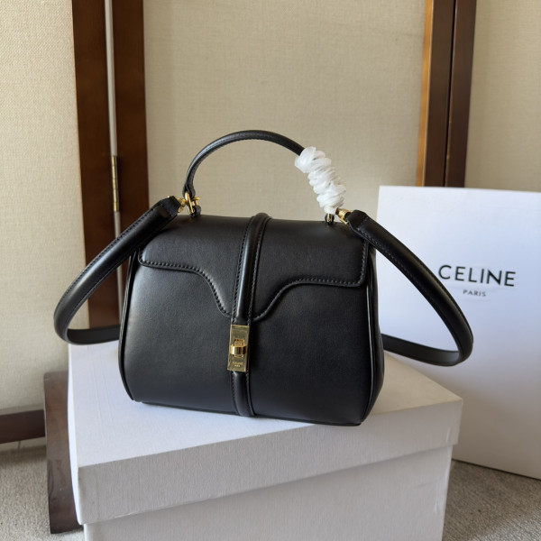 HOT SALE CELIN* MINI 16 IN SATINATED CALFSKIN-18.5*15.5*9cm