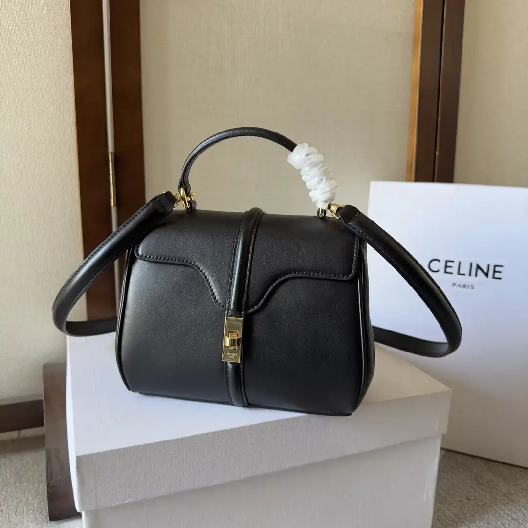 CELIN* MINI 16 IN SATINATED CALFSKIN-18.5*15.5*9cm