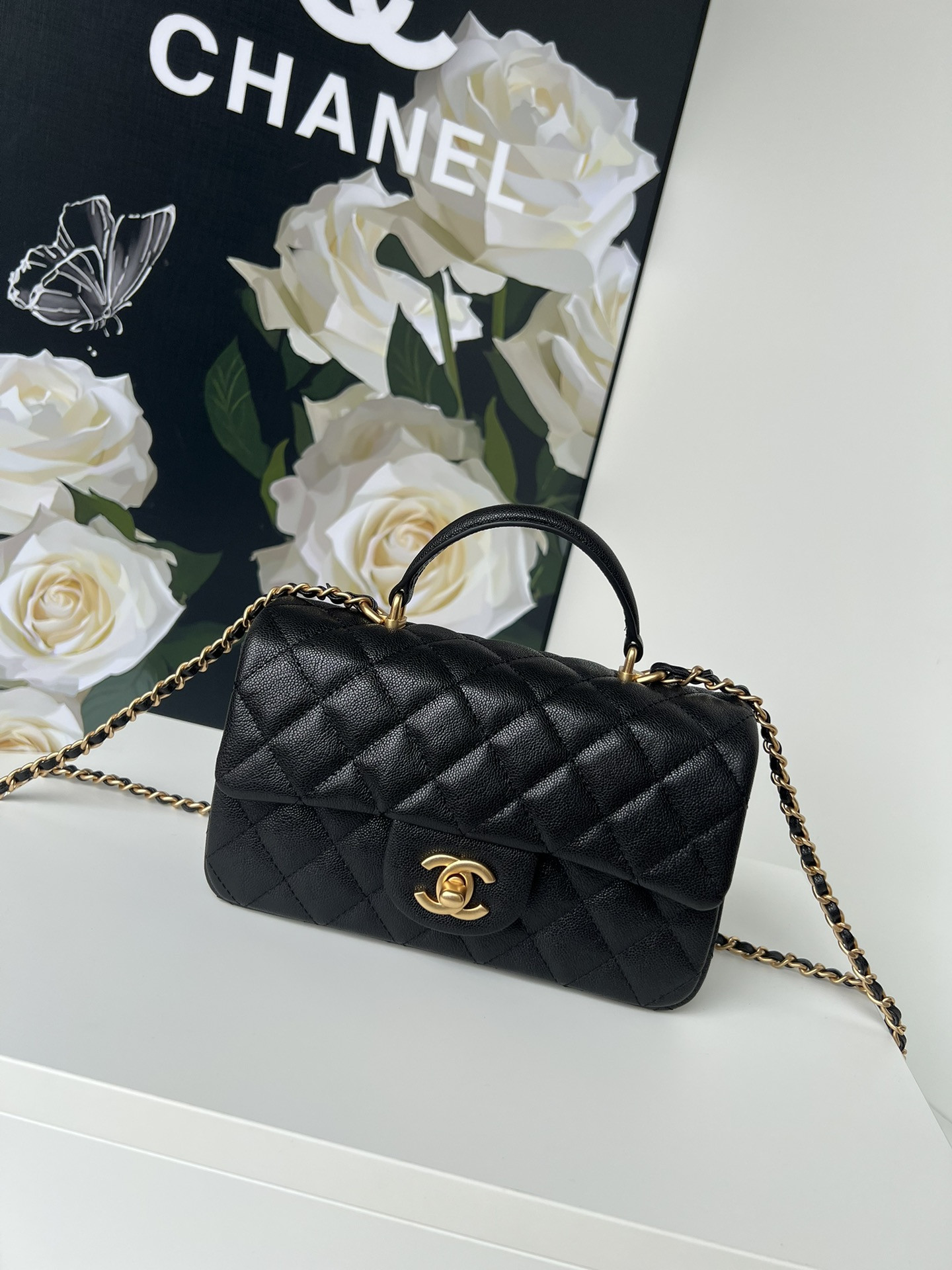 HOT SALE CL FLAP BAG WITH TOP HANDLE-20*12*6cm