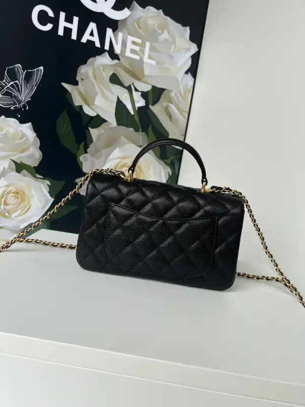 CHANEL FLAP BAG WITH TOP HANDLE-20*12*6cm