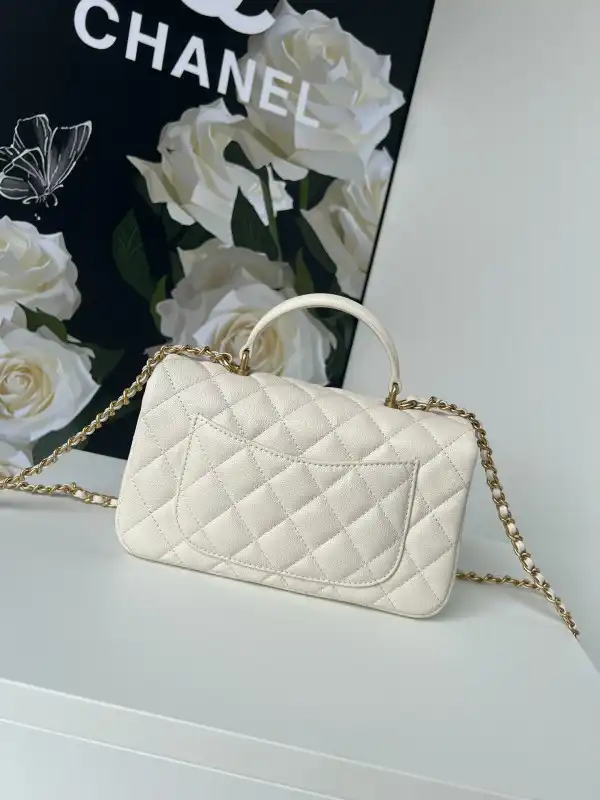 CHANEL FLAP BAG WITH TOP HANDLE-20*12*6cm