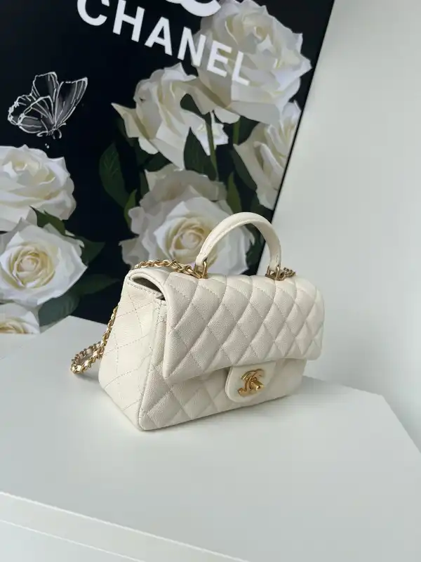 CHANEL FLAP BAG WITH TOP HANDLE-20*12*6cm