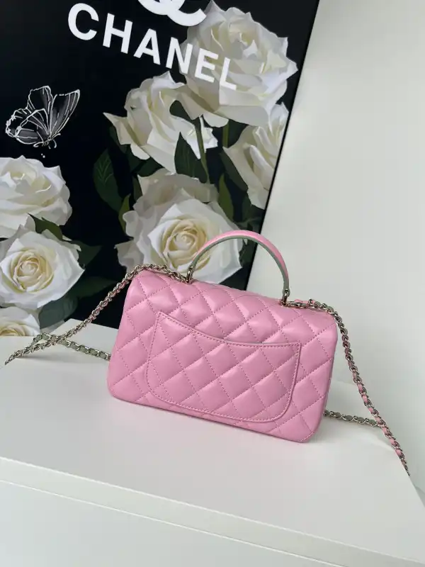 CHANEL FLAP BAG WITH TOP HANDLE-20*12*6cm