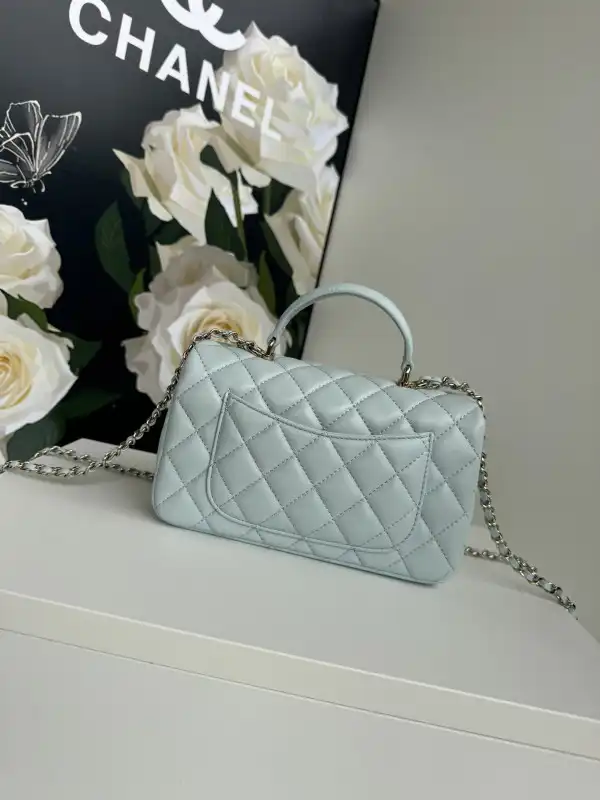 CHANEL FLAP BAG WITH TOP HANDLE-20*12*6cm