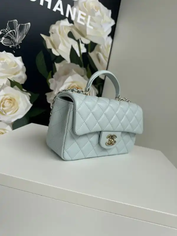 CHANEL FLAP BAG WITH TOP HANDLE-20*12*6cm