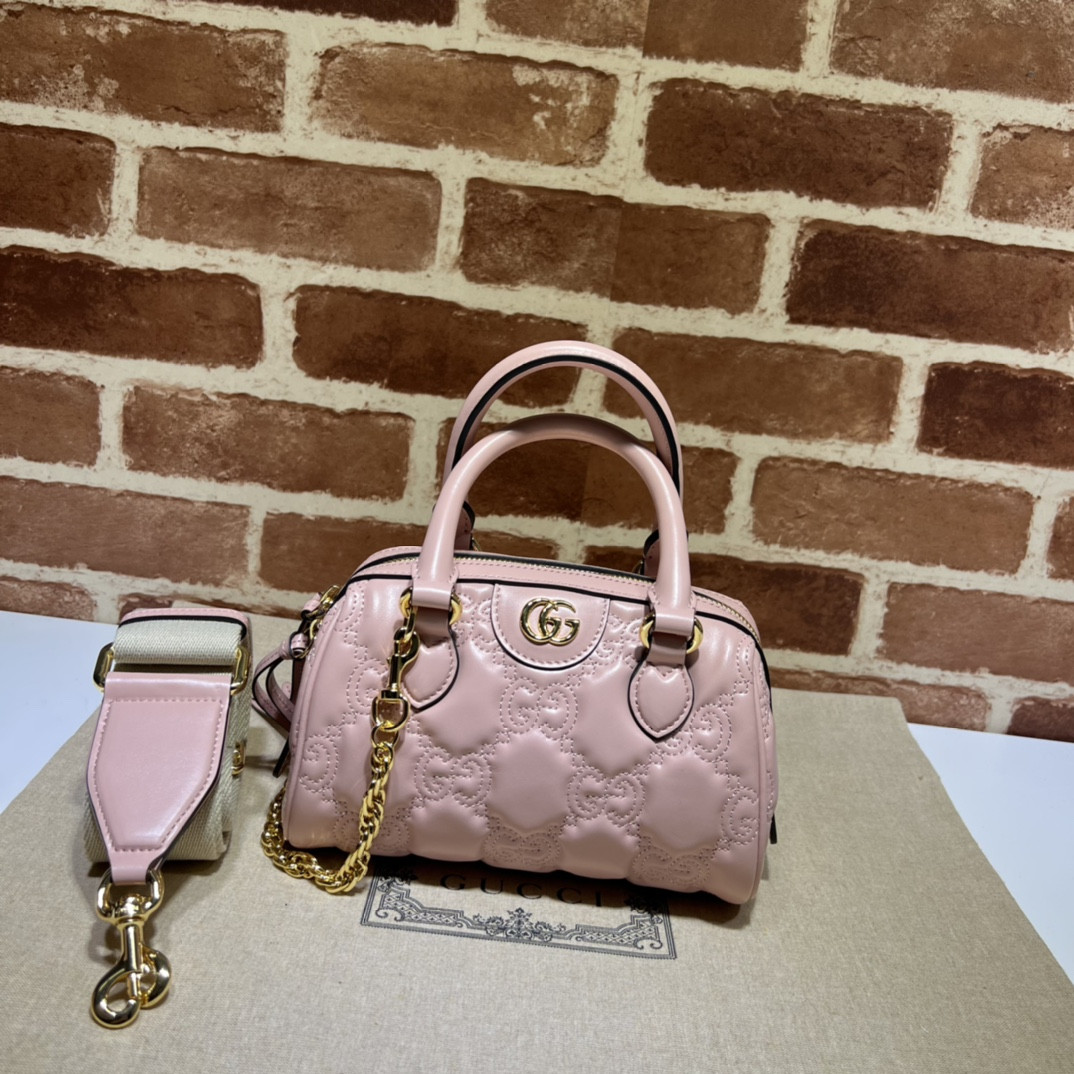 HOT SALE GUCCI GG matelassé leather top handle bag