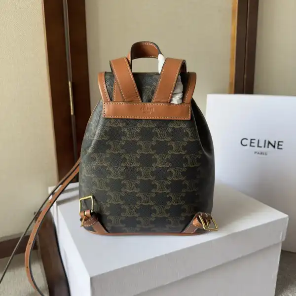 CELIN* MINI BACKPACK FOLCO IN TRIOMPHE CANVAS AND CALFSKIN