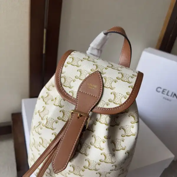 Bagsoffer CELIN* MINI BACKPACK FOLCO IN TRIOMPHE CANVAS AND CALFSKIN