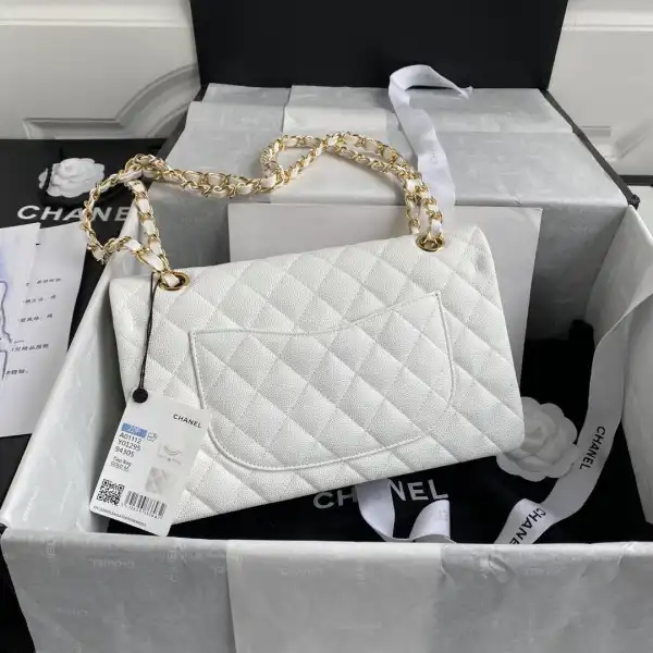 Yupoo bagsoffer CL A01112 White Large 25.5 Calfskin Leather Flap Bag