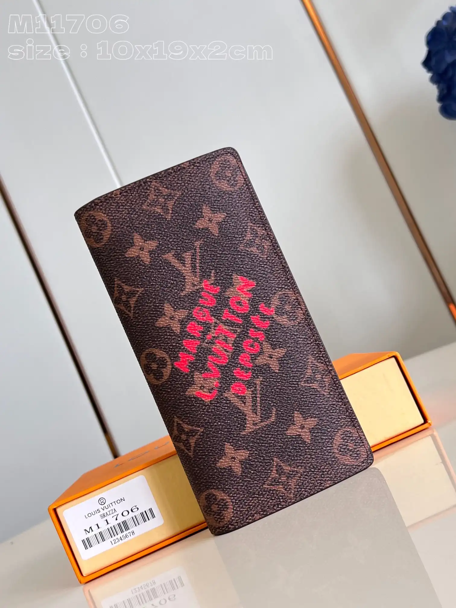 Aaa replica bags LOUIS VUITTON BRAZZA WALLET-10*19*2cm