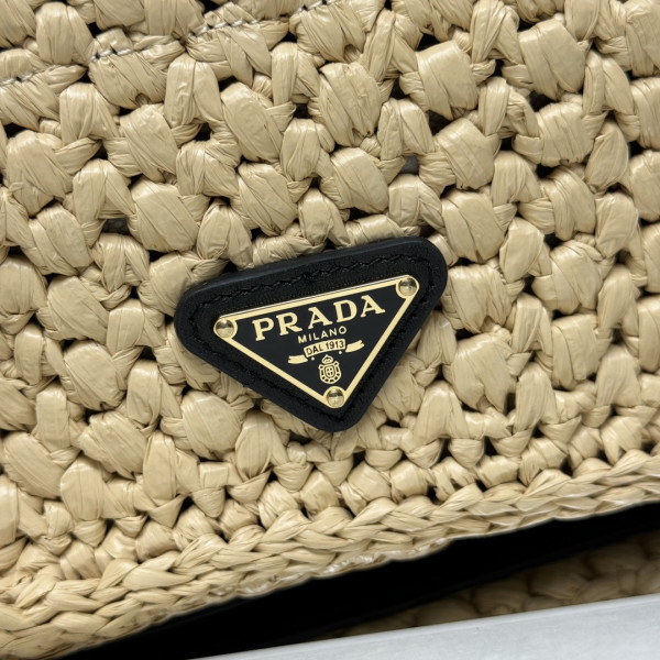 HOT SALE Prada Crochet and leather shoulder bag