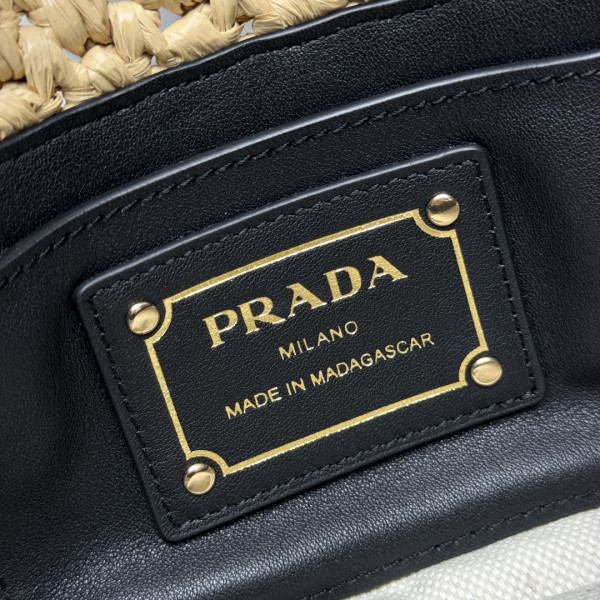 HOT SALE Prada Crochet and leather shoulder bag