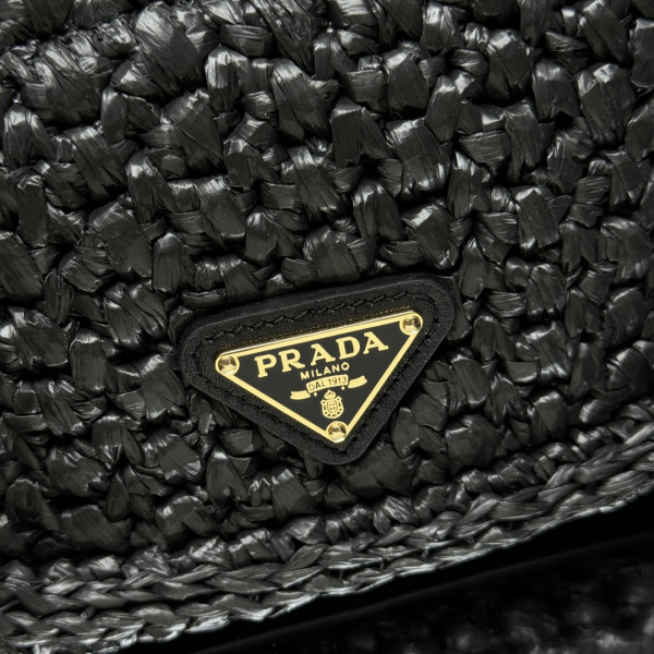 HOT SALE Prada Crochet and leather shoulder bag