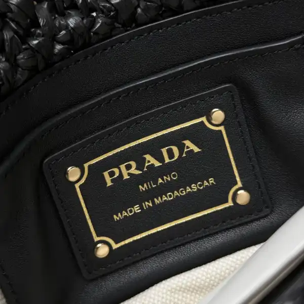 Prada Crochet and leather shoulder bag